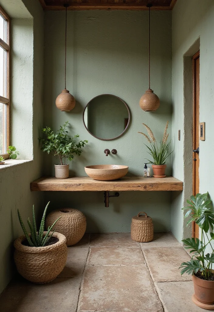 15 Rustic Bathroom Ideas for Warm Natural Comfortable Style 23 15 Rustic Bathroom Ideas for Warm Natural Comfortable Style - 3. Earthy Color Palettes