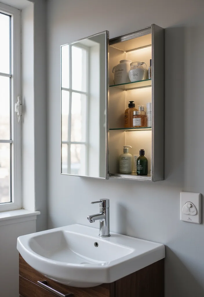 15 Small Bathroom Decorating Ideas for Style in Tight Spaces 12 15 Small Bathroom Decorating Ideas for Style in Tight Spaces - 2. Mirrored Cabinets for Double Duty