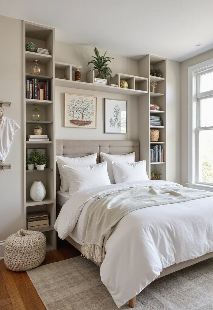 15 Small Bedroom Decor Ideas for More Space and Better Flow 23 15 Small Bedroom Decor Ideas for More Space and Better Flow - 3. Vertical Storage Solutions