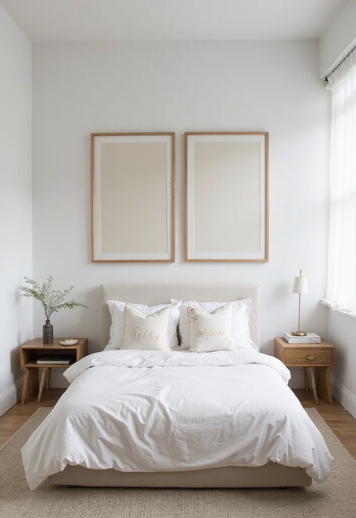 15 Small Bedroom Decor Ideas for More Space and Better Flow 67 15 Small Bedroom Decor Ideas for More Space and Better Flow - 7. Minimalist Artwork