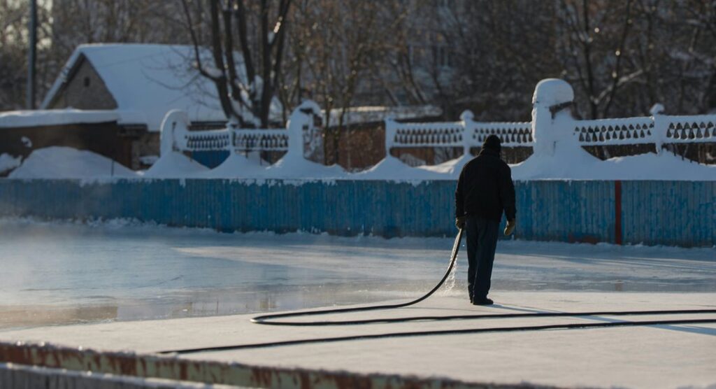 backyard ice rink construction steps