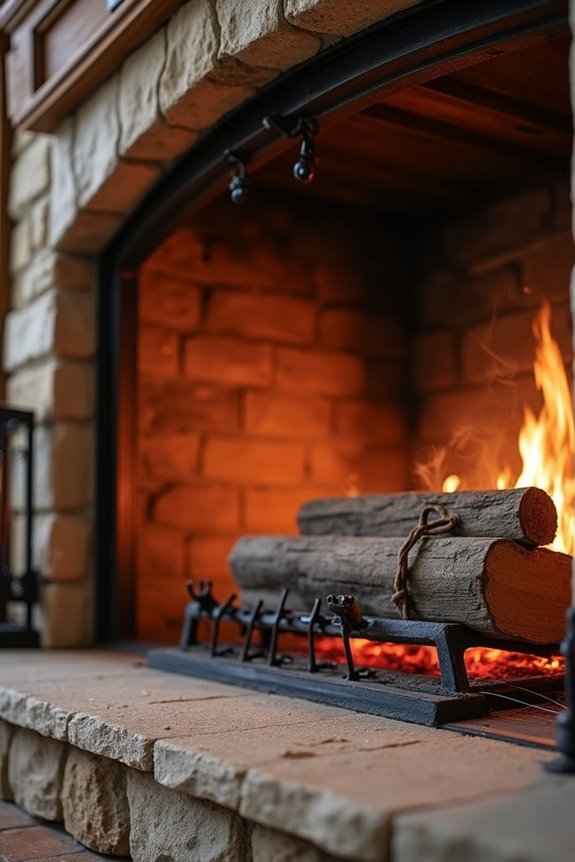 damper control at fireplace throat