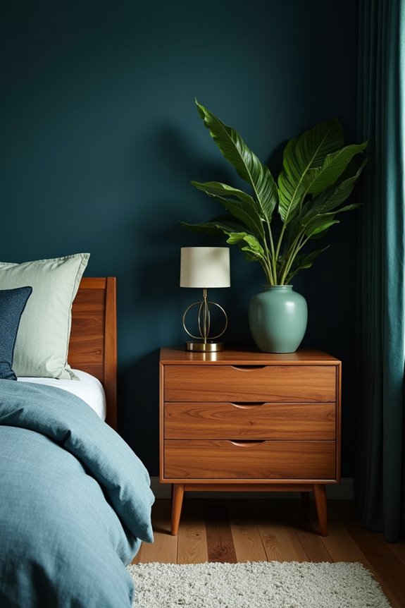 dark blue and sage green elevate cherry wood