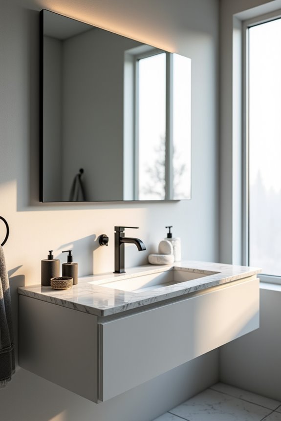 family bathroom double sinks ample storage