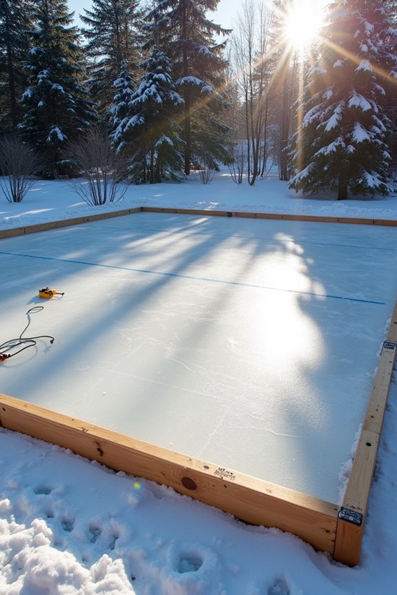 flat shaded level rink site ample space