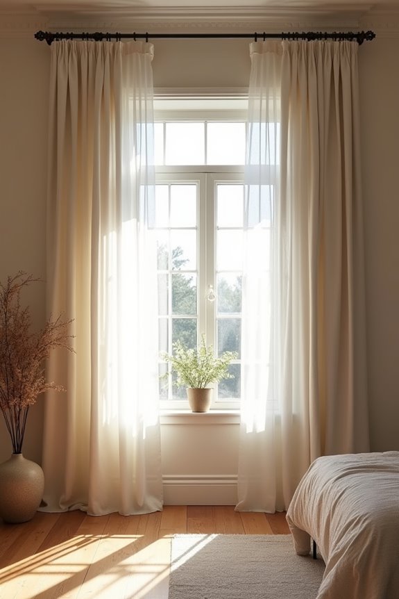 floor kiss curtains create proportional serenity