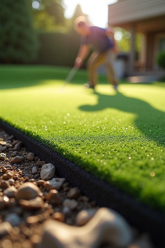 lay and secure putting surface edges