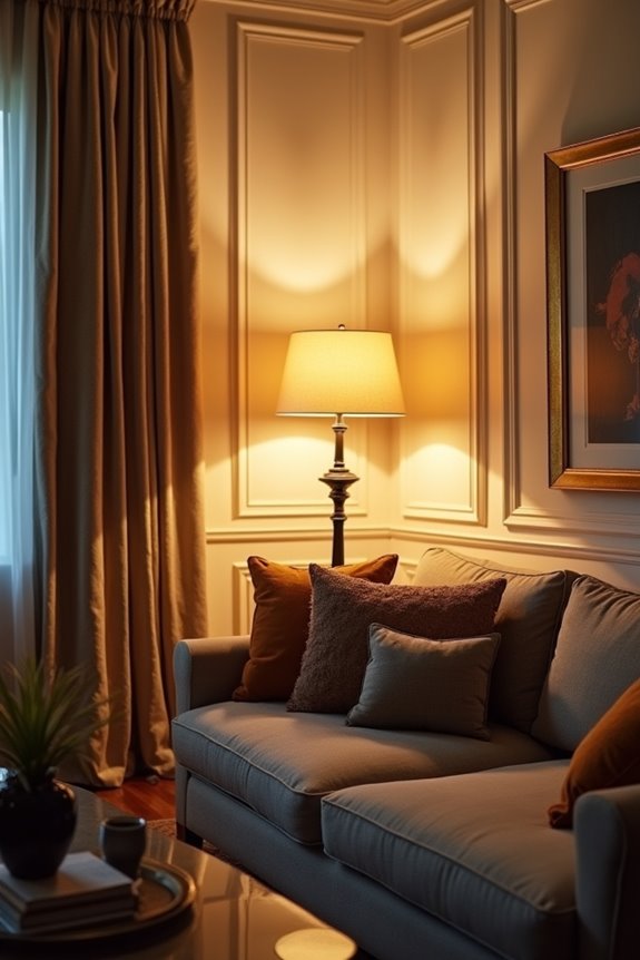 7 Tips for Where to Put a Floor Lamp in Your Living Room 4 layered ambient lighting behind sofa