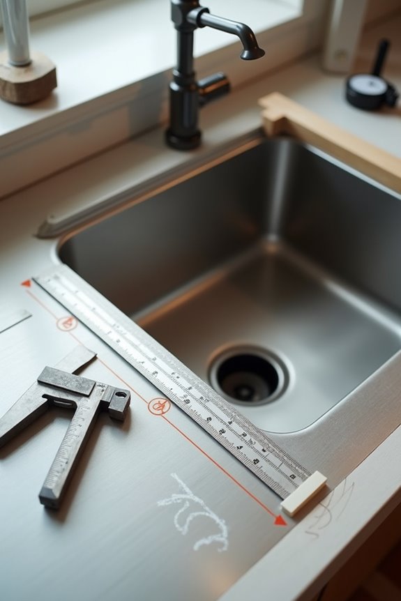 matching sink to opening precisely