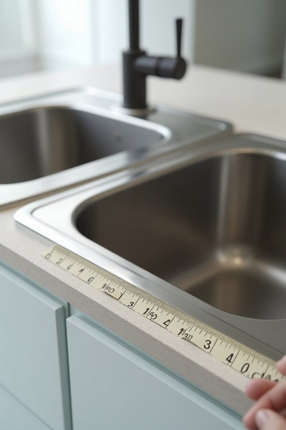 measure cabinet opening for sink fit