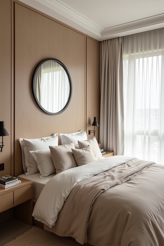 mirror perpendicularly to bed for restful sleep