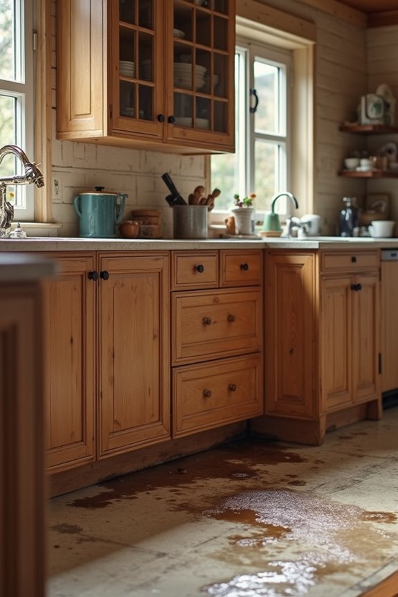 moisture destroys cabinet materials