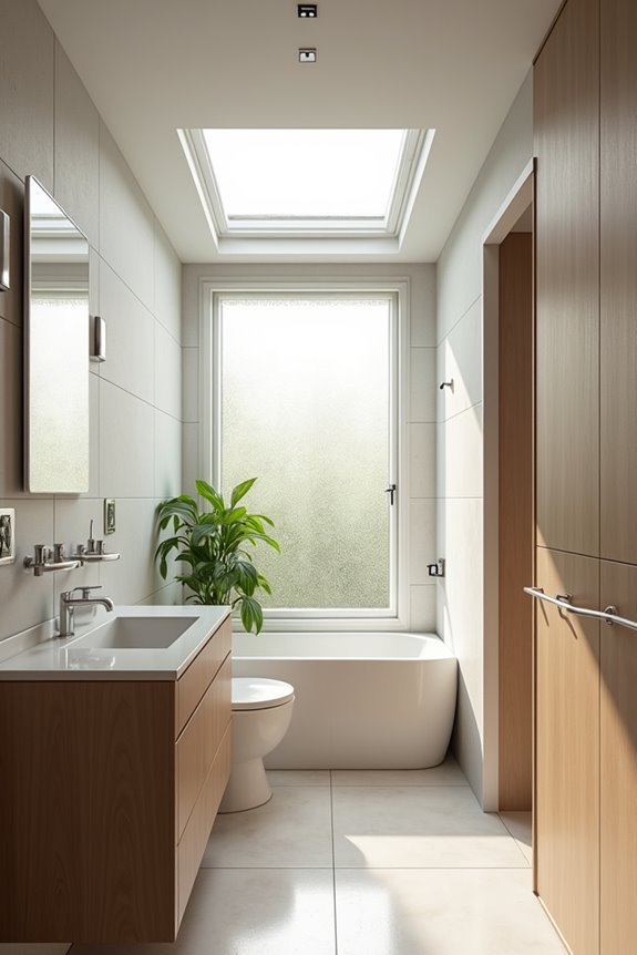 natural ventilation via windows and skylights