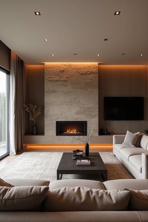 opposite wall tv flexibility fireplace centered