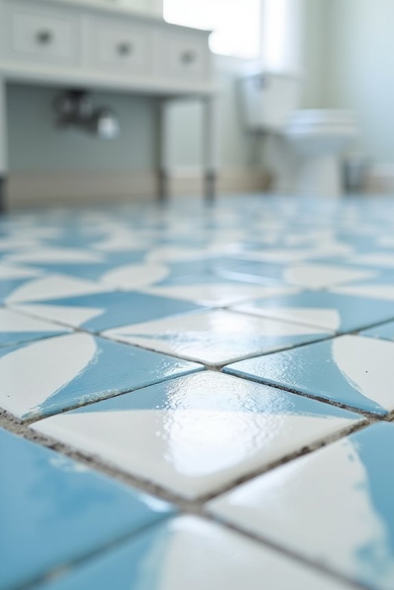 painted tile durable with prep