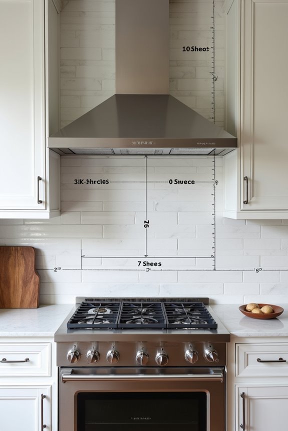 range hood height and width guidelines