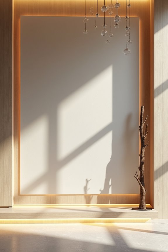 sculptural focal gallery lighting