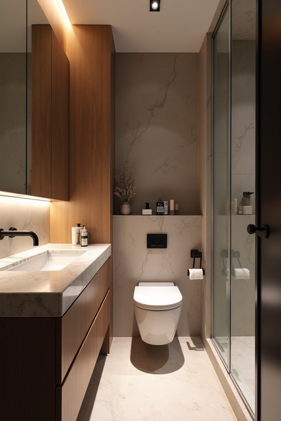 three fixture space saving bathroom