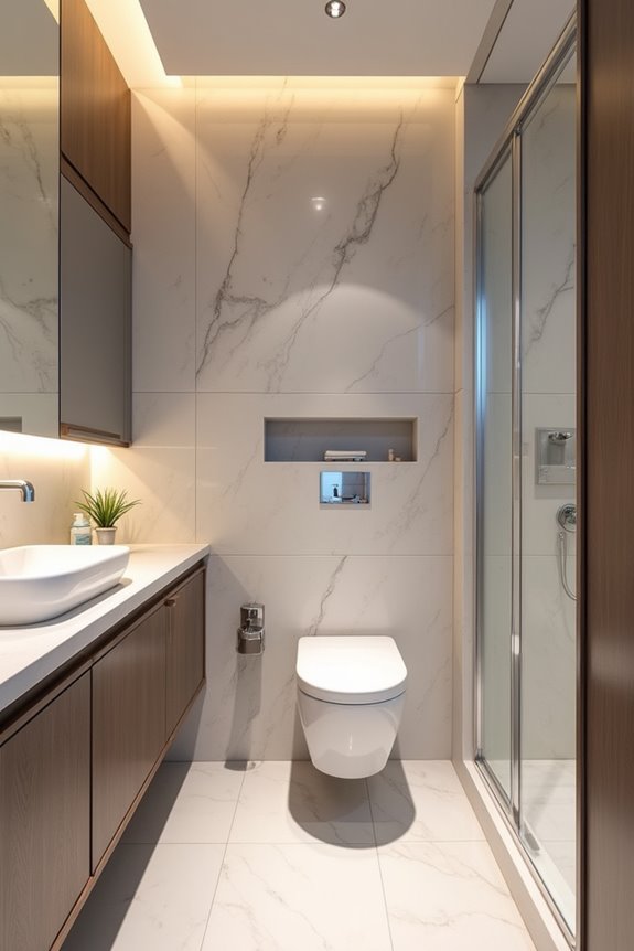 three quarters bathroom fixture distinction