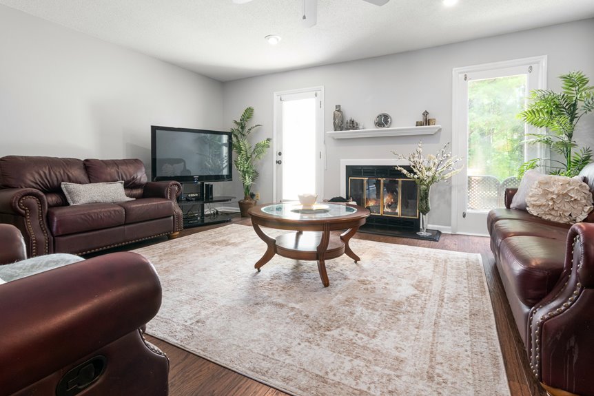 tv placement around fireplace setting