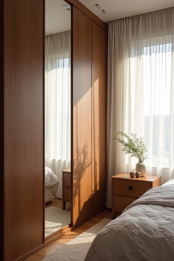 wardrobe mirror enhances calm ambiance