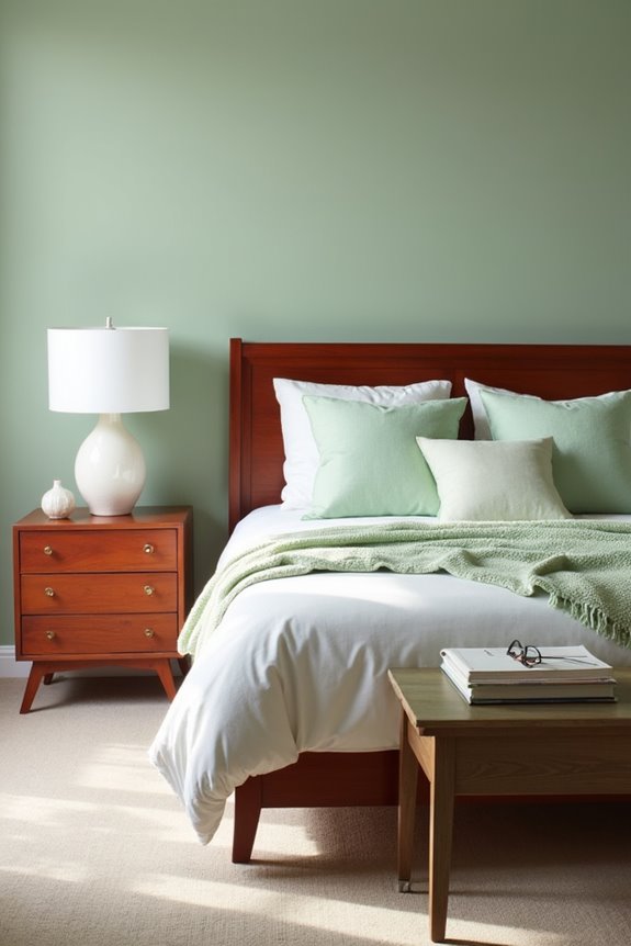 white and ivory with pale green accents